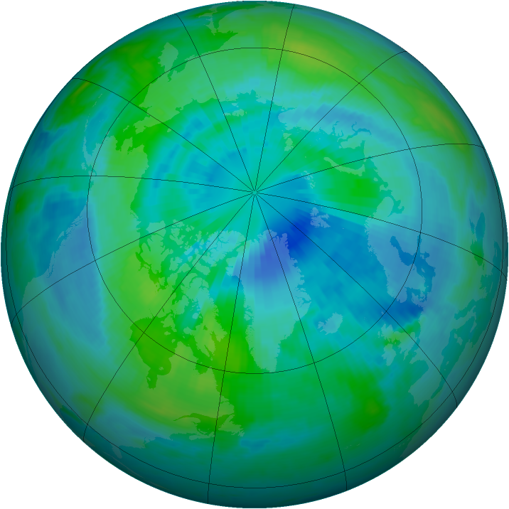 Arctic ozone map for 25 September 2000